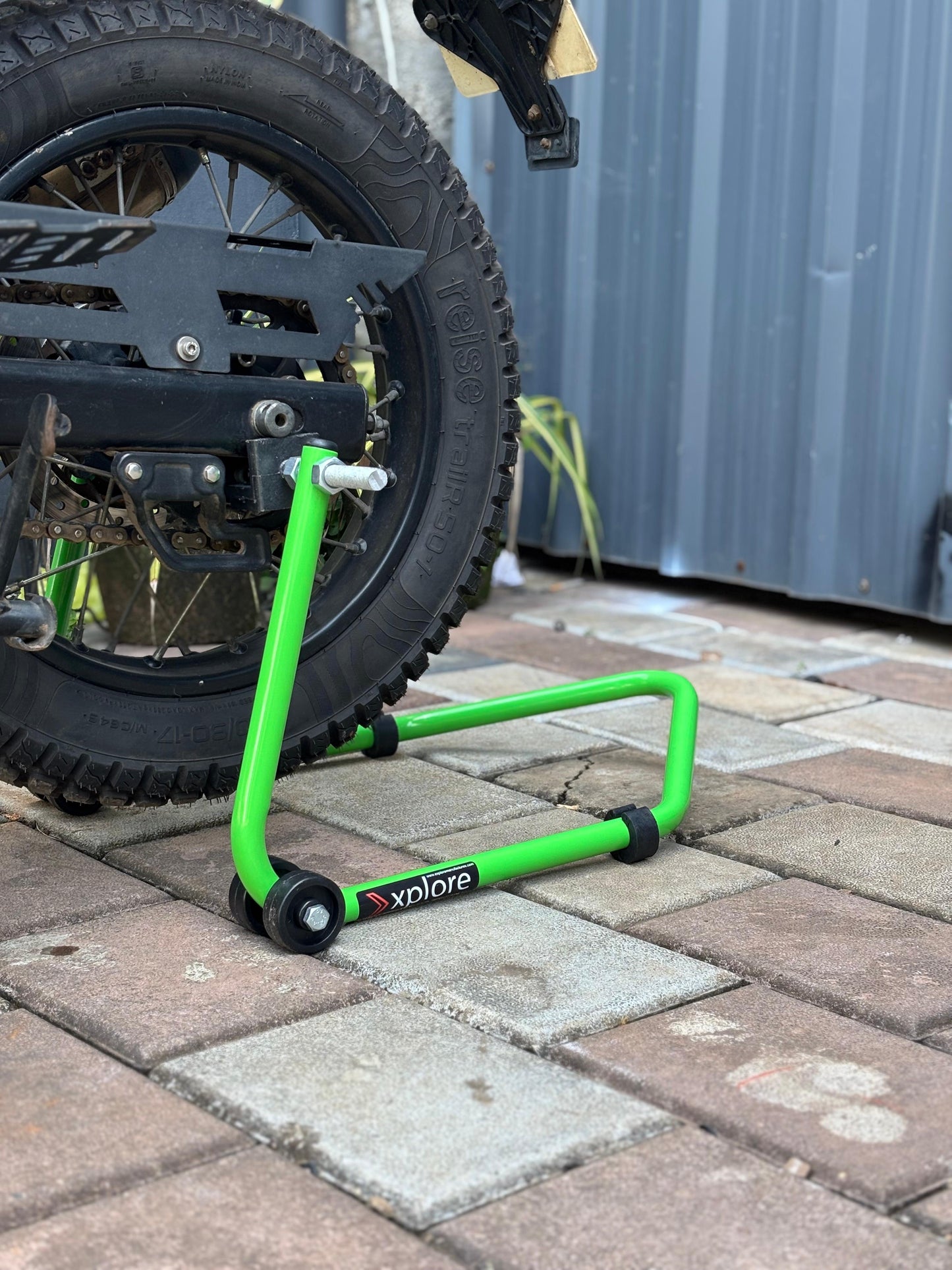 Explore Single Frame High Quality Universal Paddock Stand With Swingarm L Supports For All Bikes Upto 300kg Weight (Lifetime Spare Parts Replacement Availability & 5 Years Frame Warranty