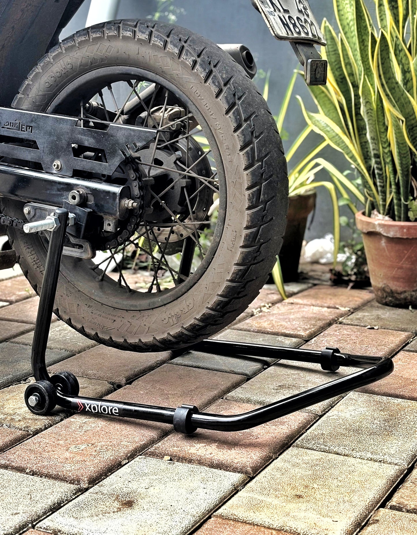 Explore Single Frame High Quality Universal Paddock Stand With Swingarm L Supports For All Bikes Upto 300kg Weight (Lifetime Spare Parts Replacement Availability & 5 Years Frame Warranty
