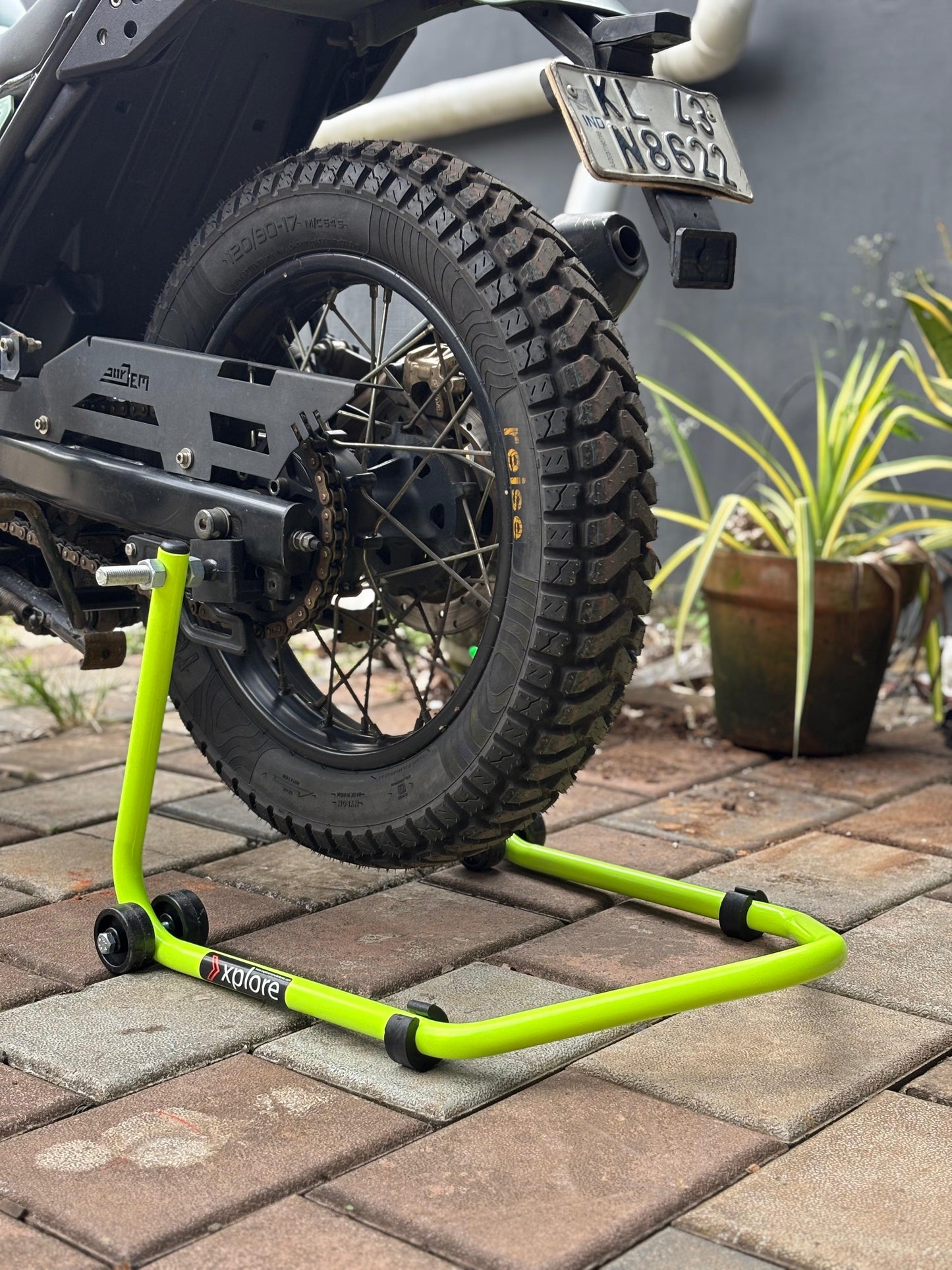 Explore Single Frame High Quality Universal Paddock Stand With Swingarm L Supports For All Bikes Upto 300kg Weight (Lifetime Spare Parts Replacement Availability & 5 Years Frame Warranty