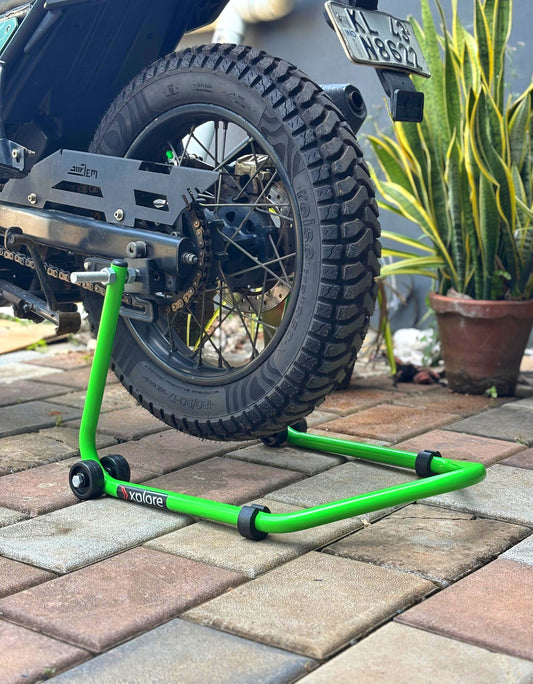 Explore Single Frame High Quality Universal Paddock Stand With Swingarm L Supports For All Bikes Upto 300kg Weight (Lifetime Spare Parts Replacement Availability & 5 Years Frame Warranty