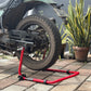 Explore Single Frame High Quality Universal Paddock Stand With Swingarm L Supports For All Bikes Upto 300kg Weight (Lifetime Spare Parts Replacement Availability & 5 Years Frame Warranty